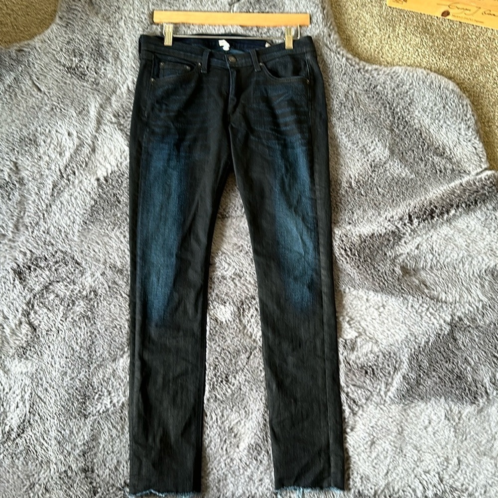 Rag and Bone Blackpool Blue Dark Wash raw hem size 30
